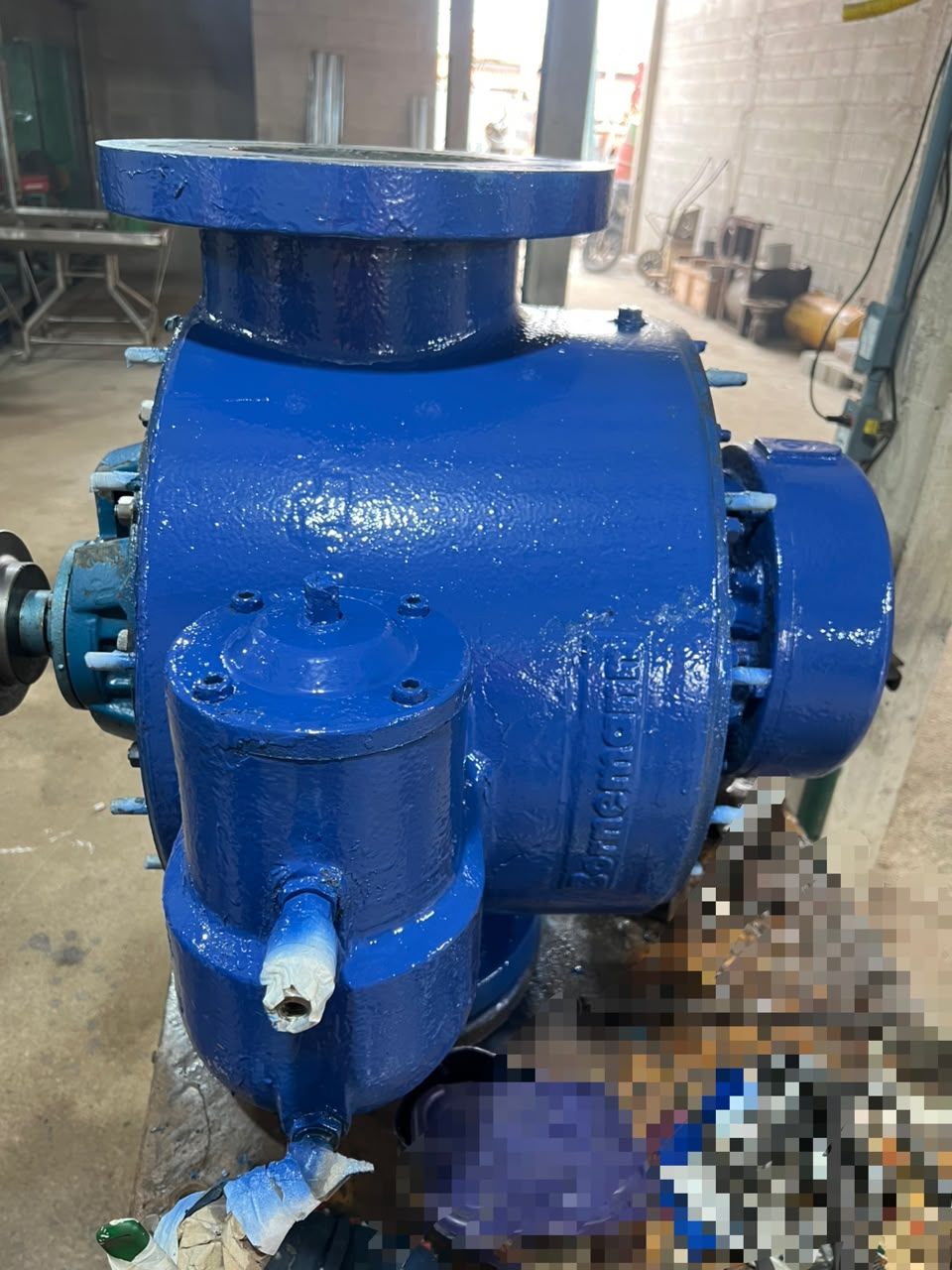 Another view of the assembled and painted equipment in the workshop